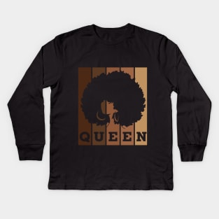 Black Queen Black Lives Matter Melanin Kids Long Sleeve T-Shirt